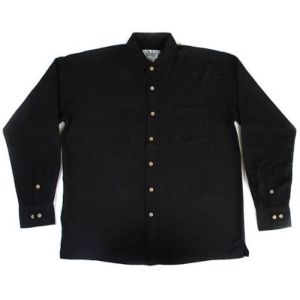 Mens Bamboo Fibre Long Sleeve Shirts: Black